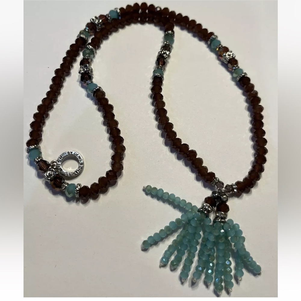 Rush Purple And Blue Gemstone Beaded Necklace Denis & Charles 22”